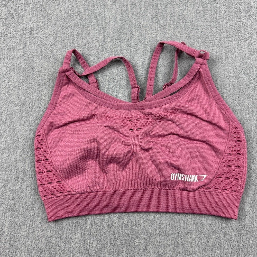 Gymshark Sports‎ Bra Women XS Pink  Energy Seamless Strappy Yoga Racerback Gym